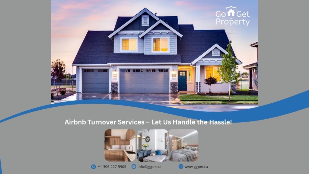 The image should visually convey the concept of professional Airbnb turnover services. It should evoke cleanliness, hospitality, and efficiency—ideally featuring a freshly cleaned, well-staged rental space (like a modern bedroom or living area with folded towels, clean linens, and small amenities in place). This helps reinforce trust and showcase the quality of service provided by Go Get Property Management.