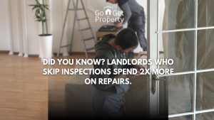 Property Inspection in Saskatoon – Landlord and inspector reviewing a rental property kitchen to check for leaks and damages.