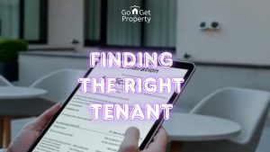 A professional image of Go-Get Property Management's tenant placement services, showing a happy landlord and tenant discussing a lease agreement, with a modern rental property in the background. GGPM makes tenant placement simple, efficient, and stress-free