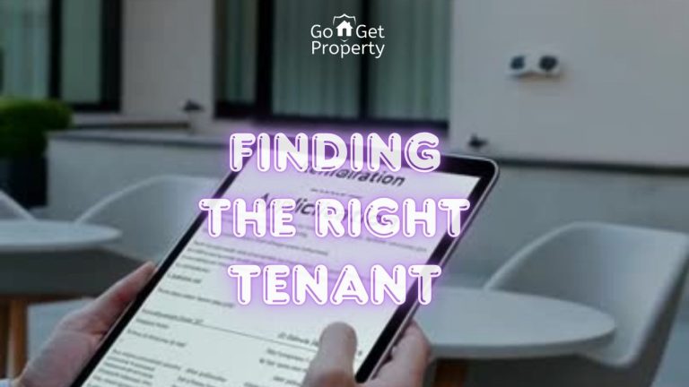 A professional image of Go-Get Property Management's tenant placement services, showing a happy landlord and tenant discussing a lease agreement, with a modern rental property in the background. GGPM makes tenant placement simple, efficient, and stress-free